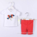most popular Country Style loving heart stripe beautiful buffterfly pattern 2 piece affordable baby clothes